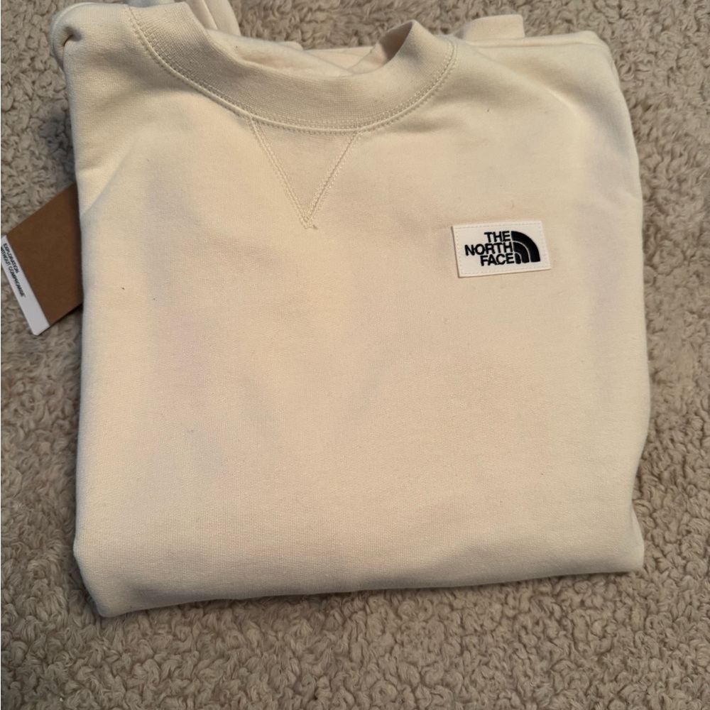 🔥NWT The North Face crewneck sweatshirt-gardenia white-small